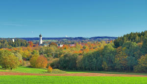 Bllick von den Oberrohrer Anöhen ins herbstliche Mindeltal.