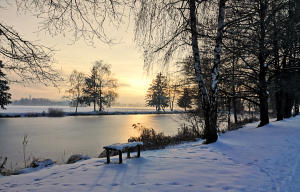 Kalt ist es im Mindeltal - ein Weiher westlich von Thannhausen